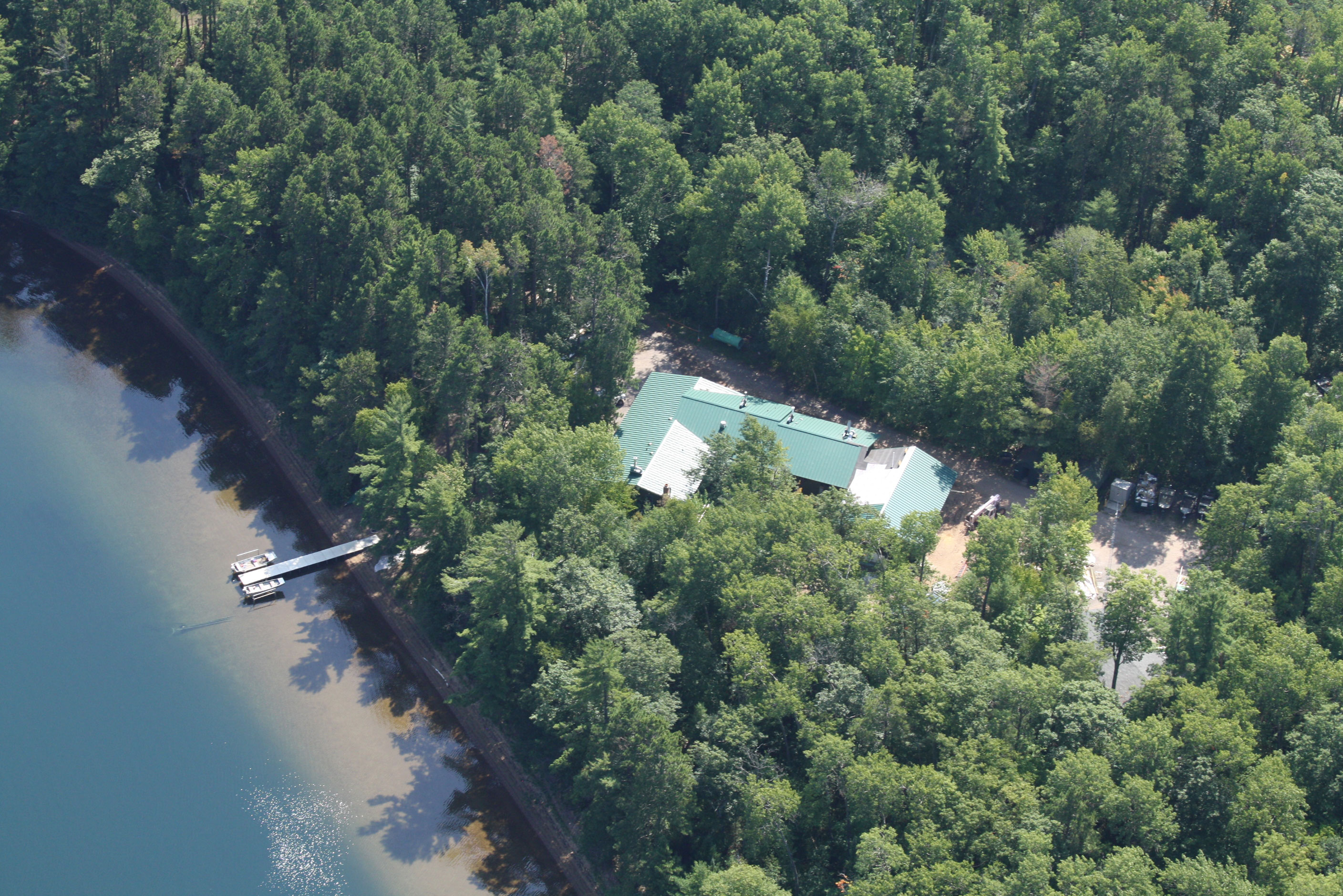 Drone photo of TLS building and shoreline